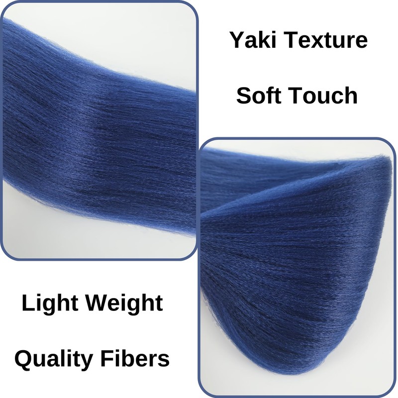 Dark Blue Braiding Hair Pre Stretched 6 Packs Synthetic ez