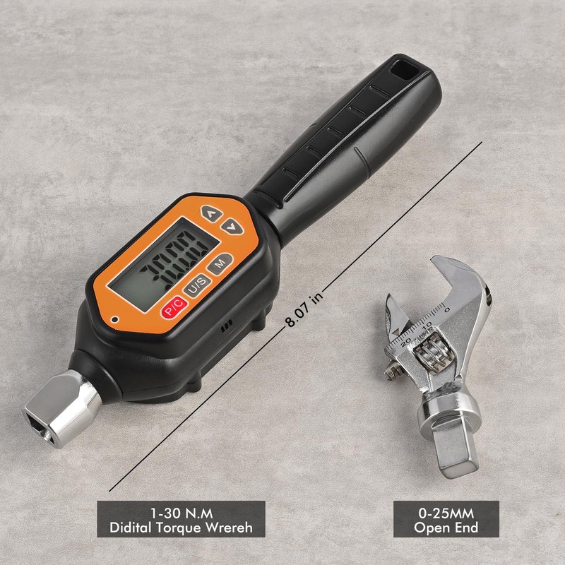 wanlvkang Digital Torque Wrench, 1.0 to 30 Nm Open End
