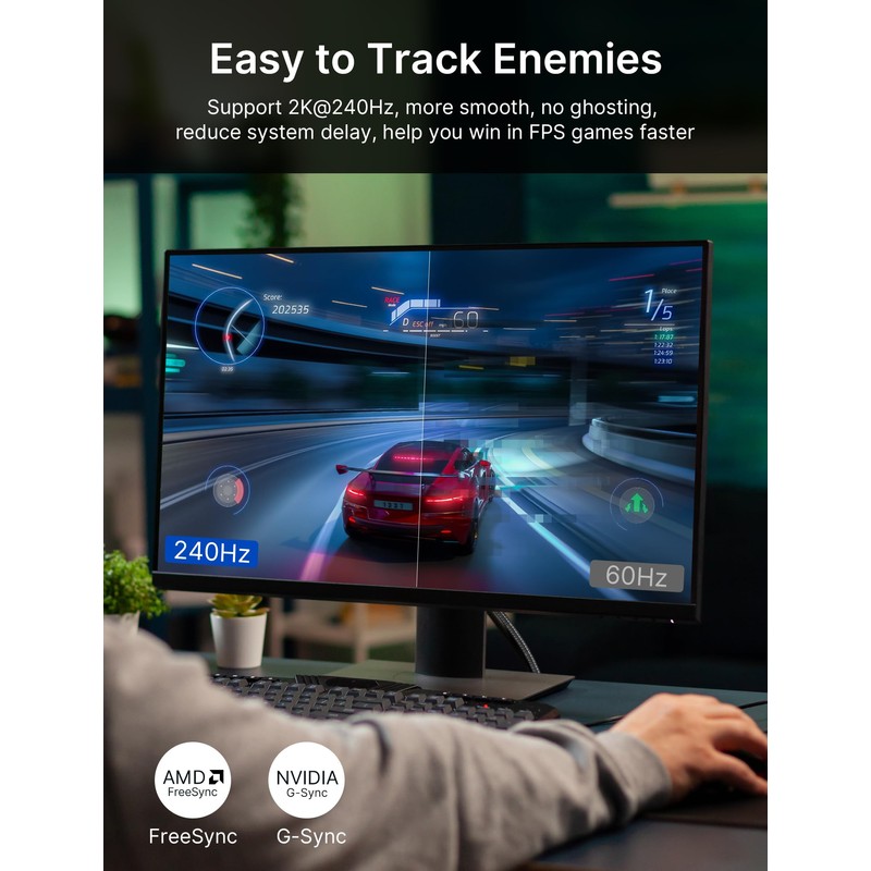 JSAUX 8K DisplayPort Cable 1.4, DP Cable 3ft（8K@60Hz, 2K@240Hz, 4K@144Hz,