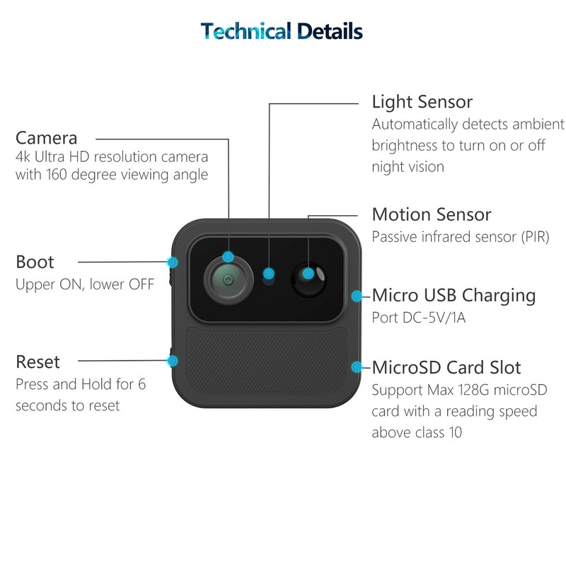 4K Wireless Mini Camera HD Night Vision Cell Phone Remote