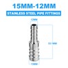 ERGAOBOY 5 Pcs 304 Stainless Steel Pipe Fitting 15MM to