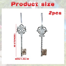 2PCS Crystal Acrylic Christmas Tree Ornaments, Snowflake Key Icicle Hanging Pendant, Crystal Key Acrylic Christmas Tree Pendant Icicle Ornament, Christmas Holiday Outdoor Indoor Party Decoration