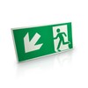 Emergency exit sign "left obliquely down" | aluminium, photoluminescent |