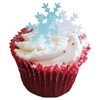 Doodylou Edible Wafer Blue & White Christmas Snowflakes, 2.5cm, 48