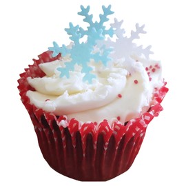 Doodylou Edible Wafer Blue & White Christmas Snowflakes, 2.5cm, 48 Pack