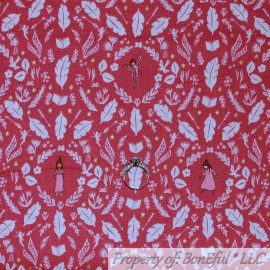 Michael Miller Fabrics BonEful FABRIC FQ Cotton Quilt Red Pink Peter Pan Wendy Fairy Flower Damask Leaf