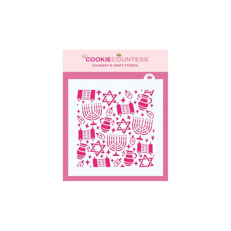 The Cookie Countess Hanukkah Pattern Stencil