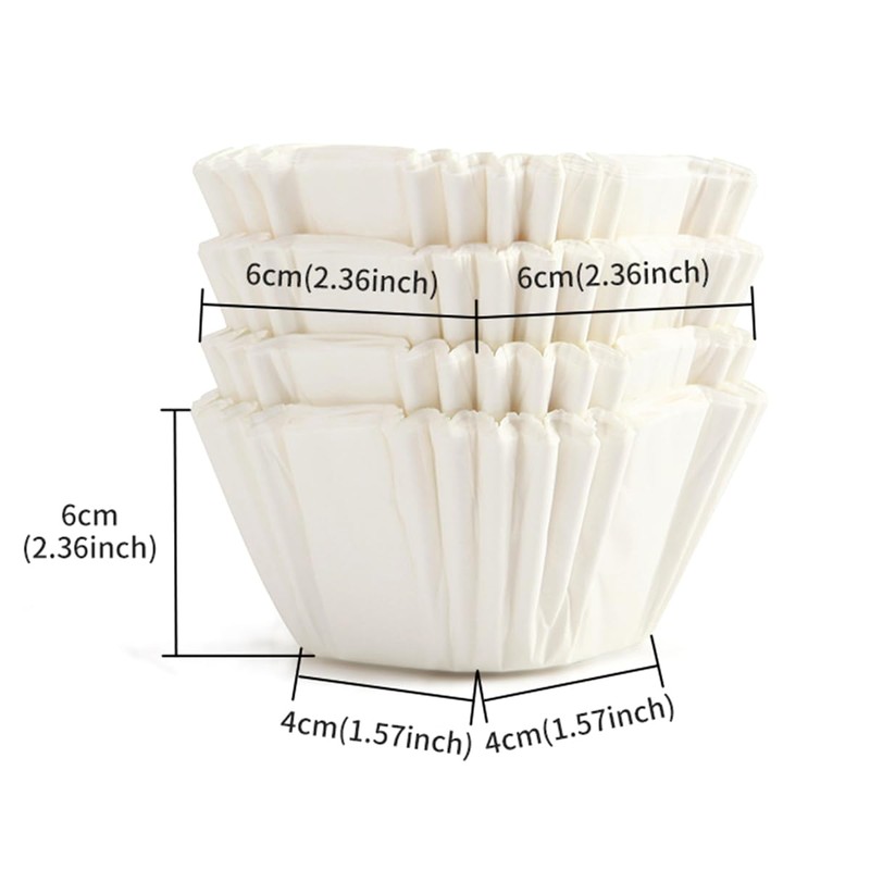 100 Count White Cupcake Liners, Square Baking Cup, Paper Cupcake