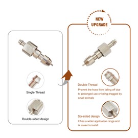 Bonchoice 10pcs Stainless Steel Rabbit Water Nipples Metal Dispenser Hamster Waterer Automatic Watering System Kit