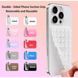 Double Sided Silicone Suction Cup Phone Holder,Non Slip Sticky Grip, Silicon Adhesive Suction Cup Mount, Hands-Free Phone Accessories for Selfies and Videosfor TikTok Influencers（Gray ）