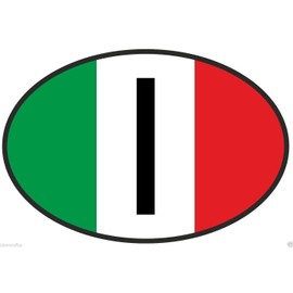I Italy Country Code Oval with Italian Flag Bumper Sticker