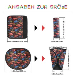 AMUSEPROFI One set of seat belt pads for children, children belt protective cover, belt protector with padding for children and babies, Enhance Comfort, Dinosaur
