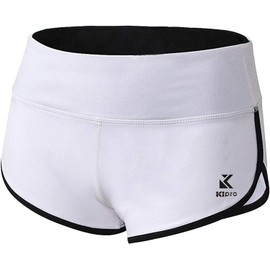 Kipro Ultra Soft Sport Running Shorts for Women White/Black L