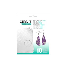 CERNIT CE922C - Pack of 10 Metal Foil Embossing Films, 8.5 x 8.5 cm Film, Suitable for Art and DIY Activities, Silver, 1 Pack