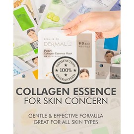 DERMAL - 10 Pcs. Anti-age - Mascarillas faciales con Esencia de Colágeno - 10 Mascaras Seleccionadas para cuidar tu piel de rastros de edad.