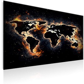 artgeist Pinboard World Map 35x24 in - Cork Board & Canvas Print Wall Art 1 pcs Memoboard with 50 Pins Noticeboard Message Board Image Picture Home Decor Travel Map Map of The World k-B-0042-p-a