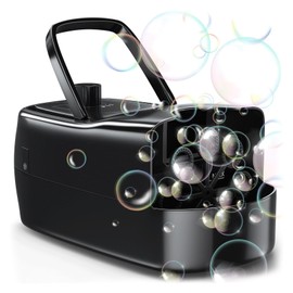 JAKLENA22 Maquina de Burbujas, Maquina de Burbujas para Eventos con 3 Ruedas de Burbujas, Maquina de Burbujas para niños, Alimentado por USB, 8000+ Burbujas por Minuto para Boda, Cumpleaños, Fiesta