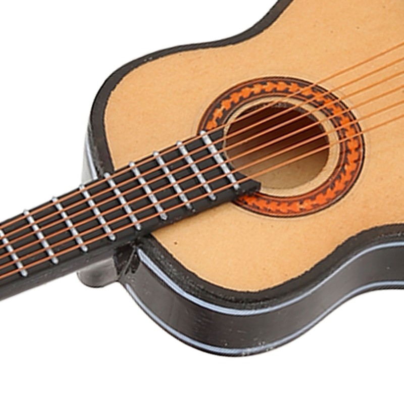 Guitar Model Lifelike Decorative Wooden Miniature Guitar Ornament for Christmas