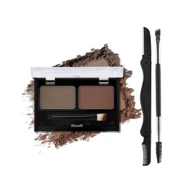 Erinde Waterproof Eyebrow Powder Kit - 2 Colors, Long Lasting Brown Eyebrow Color, Tinted Eye Brow Powder Palette, Shape Natural Looking, With Dual Head Brow Brush & Folding Eyebrow Trimmer