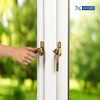XFORT Locking Cockspur Window Handle Installation Kit in Polished Brass,