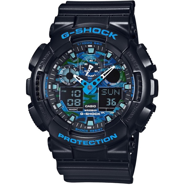 Casio G-Shock Quartz Men's Watch GA-100CB-1A Blue Camouflage