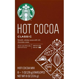 STARBUCKS CLASSIC POWDER HOT COCOA MIX ENVELOPE IN BOX 8 SERVINGS 8 OZ - 0054467500001