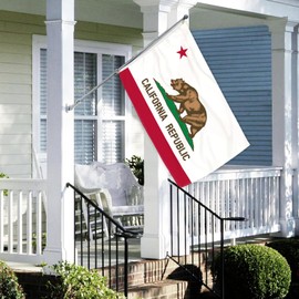 3 Ply California State Flag 2x3 Ft 150D Polyester Double Sided Outdoor Heavy Duty Vivid Colors with Durable Canvas Header and 2 Brass Grommets