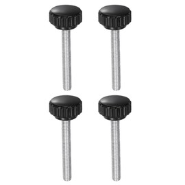 QUARKZMAN Pack of 4 Knurled Screws with Thread M6 x 50 mm Round Head Screw Round Handle Bolt Clamping Buttons 22 mm Hand Buttons Thumb Screws Tension Screw for Industrial Machine