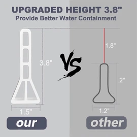 3.8" High Shower Threshold Water Dam Barrier, 2025 Upgraded 67" Collapsible Shower Water Blocker, Guard for Walk in Shower, Water Guard Stopper for Floor, Shower Door Water Blocker
