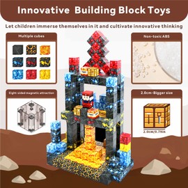 MGOBOBTOY 108PCS Magnetic Building Blocks, Creative STEM Toy for Kids Aged 3+, Boys & Girls Toys, Magnetic Blocks,3D Print Puzzle