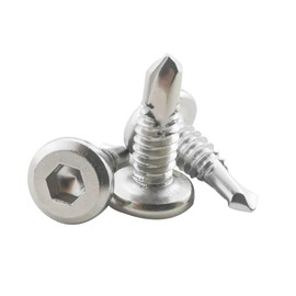 Fajoeda Pack of 80 Flat Head Allen Screws Drilling Screws, 410 Stainless Steel 5.5 x 16 mm Self-Tapping Screw (16 mm to 38 mm Available, Silver)