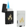 Classic Matte Butane Pocket Lighter, 2 Pack Double Jet Flame