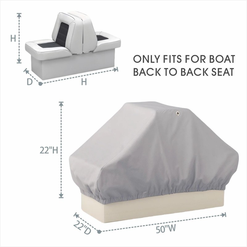 Boat Seat Cover Back to Back Double Seat Storage Cover,