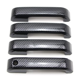 Dreamseek Door Handle Cover for Ford F-150 F150 4DR 2015 2016 2017 2018 2019 2020 Exterior Carbon Fiber Pattern Trim Decoration Protector (w/o Smart Keyhole)