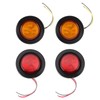 4pcs 2in Round LED Indicator Light Side Marker Lamp Red