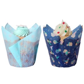 PME Natalizi Pirottini a Tulipano per Muffin - Gelido (24 unità)