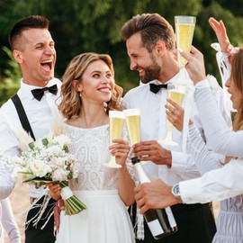 SUREHOME SUREHOME Plastic Champagne Flutes Disposable Champagne Glasses 20 Pack 5.5 Oz Clear Plastic Mimosa Glasses Acrylic Wedding Toasting Cups for Baby Shower Birthday Party Supplies Bar Cocktail Cups