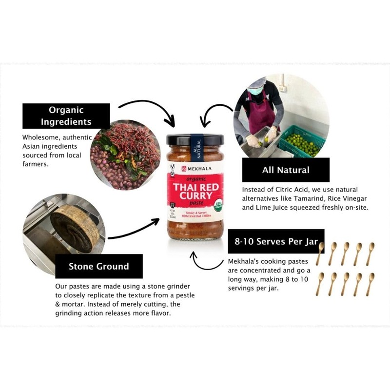 Mekhala Organic Gluten Free Curry Paste Value 3-Pack (3x3.5oz) (Green)