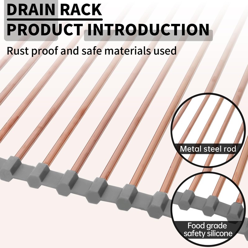 blueden 15.74" x 17"Large Roll Up Dish Drying Rack Over
