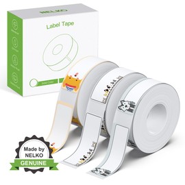 NELKO Genuine P21 Label Maker Tape, Adapted Label Print Paper, 14x40mm (0.55inx1.57in), Standard Laminated Labeling Replacement, Multipurpose of P21, 180 Tapes/Roll, 3-Roll, Cute Theme