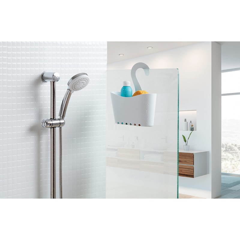 TATAY Polypropylene shower basket with hooks, multifunctional basket, allows you