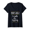 Funny Christmas PJ Spike Eggnog Matching Family Christmas V-Neck T-Shirt,