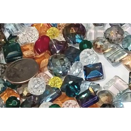 assorted 25 Pcs Large beads Crystal Bead Lot Faceted Transparent Glass