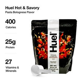 Huel Hot and Savory Instant Meal Replacement - Pasta Bolognese 14 Scoops Packed with 100% Nutritionally Complete Food, Including 25g of Protein, 5g Fiber, 27 Vitamins Minerals LastFuel scoop 24.93 Oz