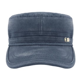 Glamorstar Unisex Cadet Army Cap Washed Cotton Twill Military Corps Hat Flat Top Cap, Navy, One Size