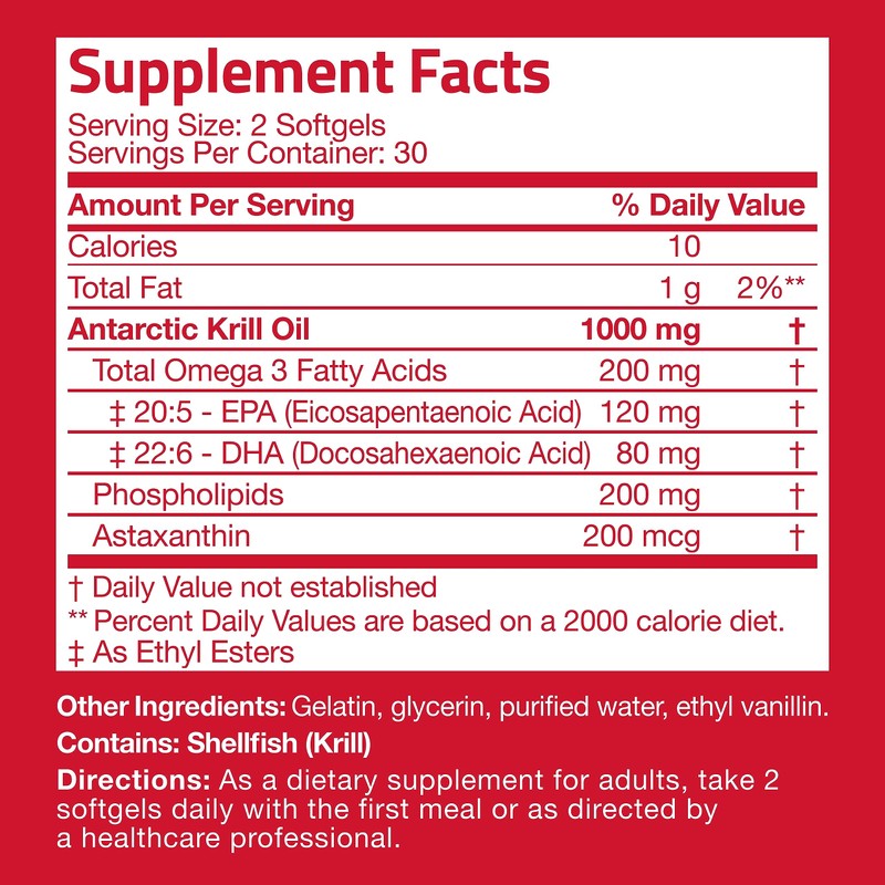 Bronson Antarctic Krill Oil 1000 mg with Omega-3s EPA, DHA,