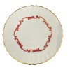 SYRACUSE CHINA BAROQUE MAROON SALD PLATE GOLD TRIM FLUTED EDGE