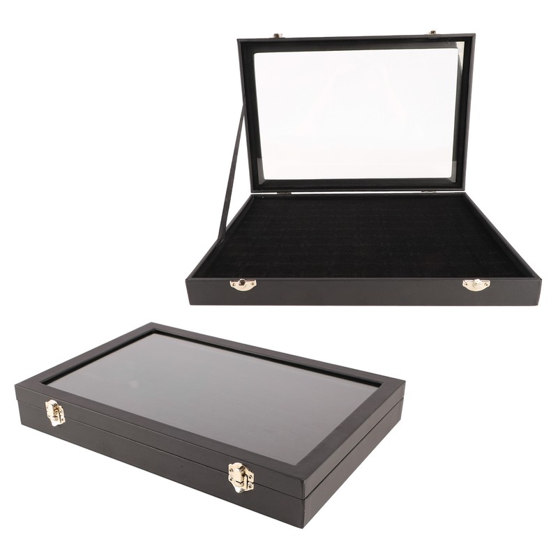 Ring Display Case Organizer with Transparent Lid 100 Slot Jewelry