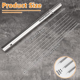 100pcs Steel Barbecue Skewers, 35cm Reusable Skewers for Meat, Shrimp, Poultry, Vegetables, Perfect for Kitchen, Party, Outdoor Cooking