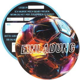 O-Kinee 12 Football Invitation Cards Children's Birthday Boy Invitation Football Invitation Cards Boys Girls Birthday Party Birthday Party Birthday Invitations